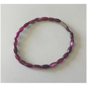Oval Bead Purple Bracelet Screw Closure